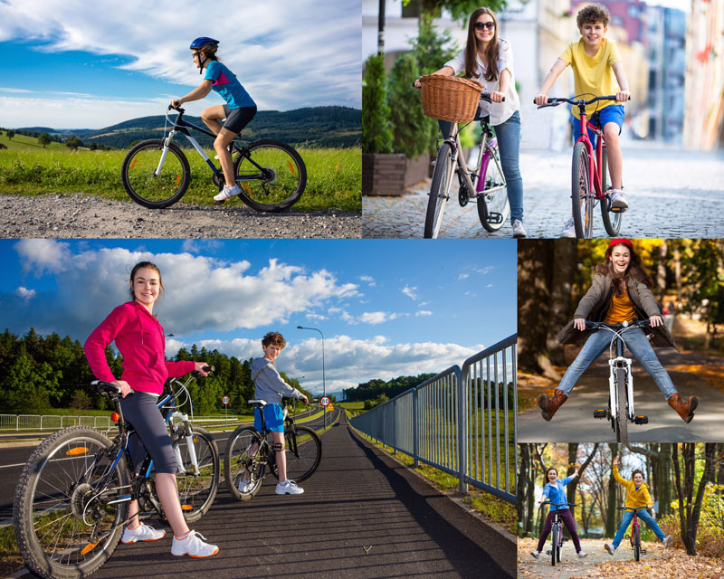 骑自行车的小孩摄影高清图片