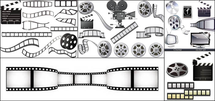 电影底片等器材矢量素材